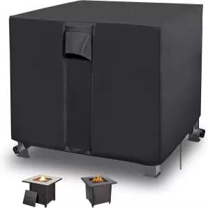 파이어 피트 커버 28인치 스퀘어 벽난로 옥스포드 패브릭 테이블 프로판 야외 파티오 가든 28 X 25 인치