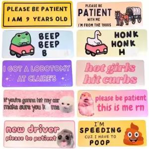 10PC 재미있는 자동차 범퍼 자석 스티커 데칼 장난 n자동차 트럭 어른 핫 걸스 히트 커브 새 운전자 제발