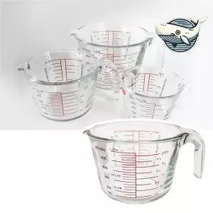 [하프클럽/브이와이]내열 계량그릇 강화 유리 계량컵 주방 1000ml