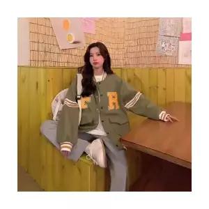 여자 캐주얼 야구 점퍼 자수 미식복 봄가을 후드코트 여스쿨룩 루즈핏 SPO마켓3