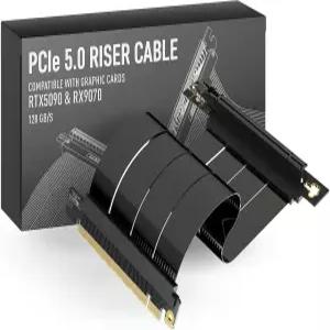 링크업 PCIE 5.0 라이저 케이블 수직 GPU 마운트용 직각 그래픽 카드 준비 완료 4.0 및 RX 9070과 함께