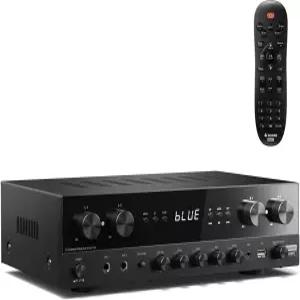 도너 스테레오 리시버 가정용 오디오 앰프 블루투스 5.0 USB FM 2 마이크인 에코 RCA 노래방 극장용