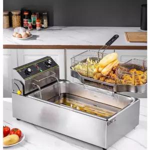 전기 튀김기 20L 2구 프라이어 핫도그 대용량 치킨