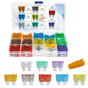 [미국배송] AHL 150PCS 자동차 오토바이 보트 트럭 표준 블레이드 퓨즈 박스 구색 키트 5A 7.5A 10A 15A 20A 25A 30A 35A 마린 RV SUV 트라이크 교체