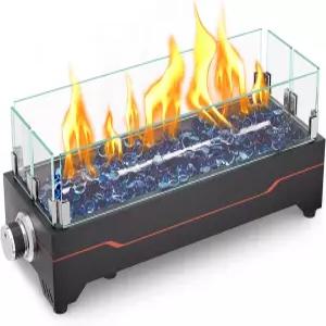 그리선 테이블탑 화재 구덩이 20인치 프로판 유리 바람 보호대가 있는 400000 BTU 스테인리스 버너 파티오