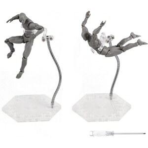 조절 가능한 금속 지지대가 있는 노바비바 액션 피규어 스탠드, 디스플레이 홀더 베이스, HG RG SD SHF 건담 1/144 토이, 드라이버 포함 (2Pcs 클리어)