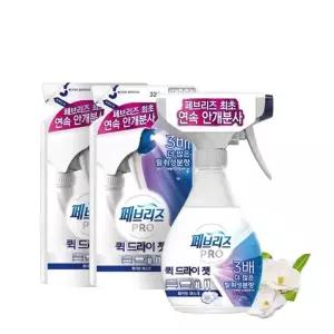 페브리즈 프로 퀵 드라이 젯 화이트머스크 320ml 1개+리필 2개