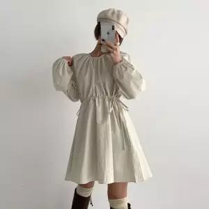 [유야]여성 허리 스트링 바스락 미니 원피스 -FOP0594- 봄 가을