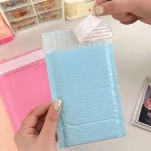 인스 포카 포장 미니 뽁뽁이 봉투 블루 10개 꾸미기 용 에어캡 안전 선물