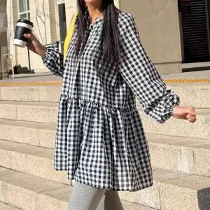 [유야]여성 체크 미니 원피스 키작녀원피스 -FOP0593- 봄 가을