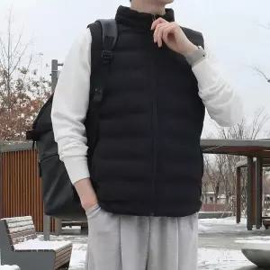 [지지블랙]테노 하이넥 집업 패딩 조끼 숏패딩 베스트 빅사이즈 ZZBVT018