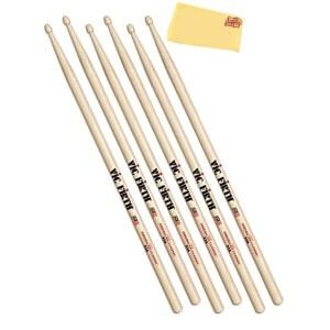 빅 퍼스 아메리칸 클래식 드럼스틱 익스트림 5A - 오스틴 바자 광택 천이 포함된 3팩 번들