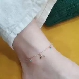 S5116 여성 터키석 유니크 돌고래 팬던트 발찌 데일리 발찌 실버925