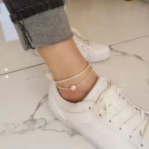 S5126 여성 스마일 심플 실버 발찌 귀여운 데일리 은발찌 실버 925