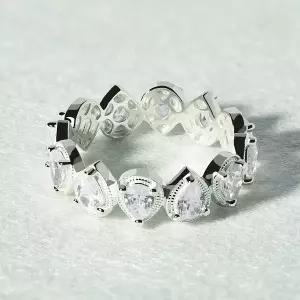 [엘렌쥬얼리]실버 Silver 925 세인트 물방울 큐빅 볼드 미스 링 은 반지