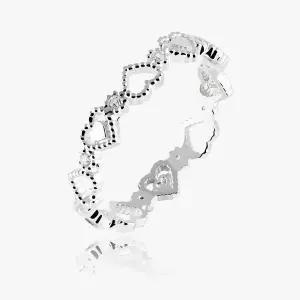 [엘렌쥬얼리]실버 Silver 925 하트 인 하트 브릿지 미스 링 은 반지