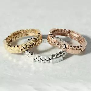 [엘렌쥬얼리]실버 Silver 925 컷팅 큐브 앤 볼 레이어드 미스 링 은 반지