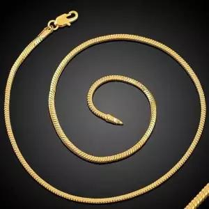 사각 스네이크 18KGP 목걸이