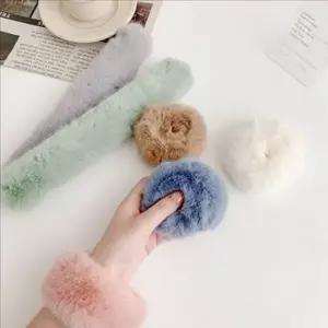 인조 퍼머리 끈 여자 자동 끈 곱창머리끈 토끼 융털 겨울