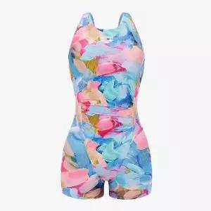 아레나 아쿠아로빅 여성 실내수영복 스프링피오레 2부 반신 입기편한 U백(A6SL1LS02B