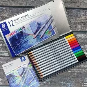 스테들러 독일산 karat 125 수채색연필 12색 틴케이스 채색연필