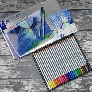 스테들러 독일산 karat 125 수채색연필 24색 틴케이스 채색연필