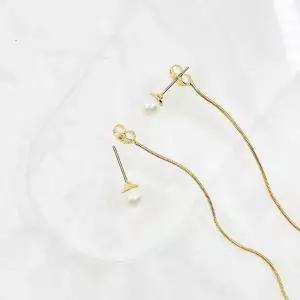 드롭 데일리 패션 한줄 진주 귀걸이
