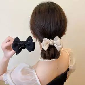 올림 리본 머리 집게 묶음 당고 반 똥 헤어 삔 핀 집