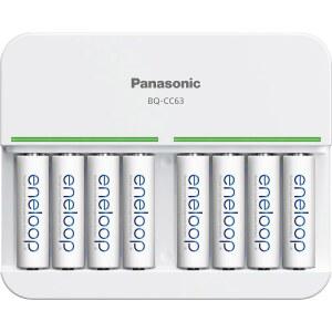 [미국배송] 에네루프 파나소닉 K-KJ63MCA8BA 어드밴스드 8포지션 충전식 배터리 5시간 급속 충전기(8AA 포함) 8개의 LED 충전 표시등 포함