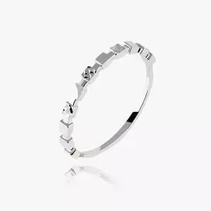 [엘렌쥬얼리]실버 Silver 925 브릿지 스퀘어 컷팅 미스 링 은 반지