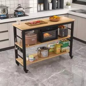 이동식 조리대 우드 주방 보조 테이블 바퀴달린 카트 직사각형 쿠킹클래스