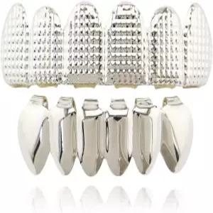 OOCC 18k 골드 도금 그릴 힙합 치아 그릴즈 캡 상하 세트