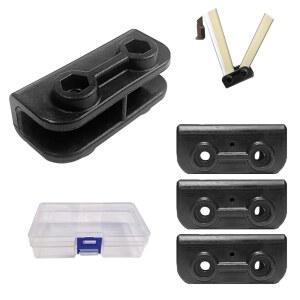 4Pcs 양방향 팝업 가제보 교체 커넥터 캐노피 텐트 부품 블랙 직사각형 브래킷 트러스