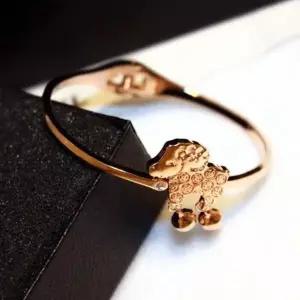 미니 방울포인트 양모양 펜던트 뱅글 팔찌