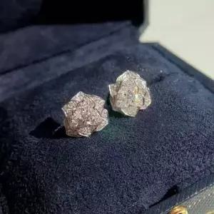 큐빅 925함유 장미장식 실버귀걸이