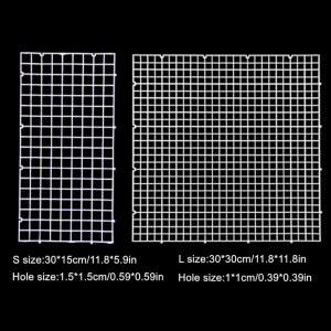 물고기 탱크 바닥 필터 바닥 필터 메쉬 파티션 플레 플라스틱 흑백 플레이트 그리드 그리드