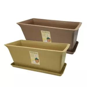 [RIZPICK]웰빙 직사각 화분 플라스틱화분 화분받침 소1호