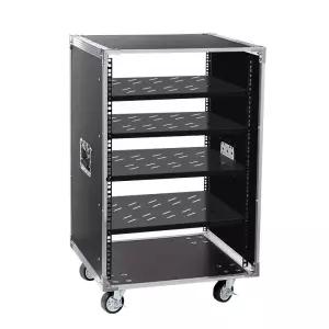 음향장비 콘솔 투명 1개 랙 도어 + 오디오 전면 믹서 캐비닛 보드 합주실 트레이 16U