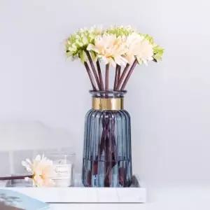 인테리어 골드넥 유리 꽃병 블루 예쁜 테이블 화병