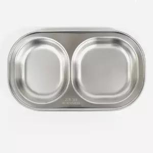 유치원 가정 캠핑용 스텐 2구 식기 나눔식판 다이어트그릇
