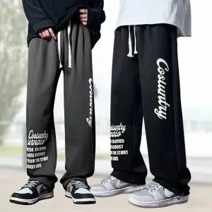 [모로엠] 남성 와이드 레터링 밴딩 조거팬츠 ON-PTA-QWFN0YOR