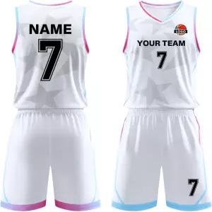 로고가 있는 커스텀 농구 유니폼 세트 이름 번호 팀 남성용 맞춤형
