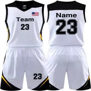 이름 번호 팀 로고가 있는 성인 맞춤형 농구 유니폼 및 반바지 HDSD