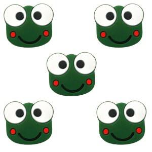 테니스 댐퍼 귀엽고 재미있는 5팩 개구리 라켓 진동 소프트 실리콘 충격 흡수 선물, 다양한 디자인 (5팩 개구리)