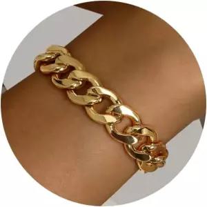 레인 우즈 청키 골드 브레이슬릿 여성용 14k 도금 체인 링크 남성 클래식 주얼리용