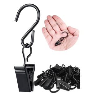 크리스마스 라이트 클립 걸이 후크 - 야외 스트링 50팩 헤비 듀티 메탈 캠핑카 차양 파티 홀리데이 캐노피 텐트 RV 장식 클램프