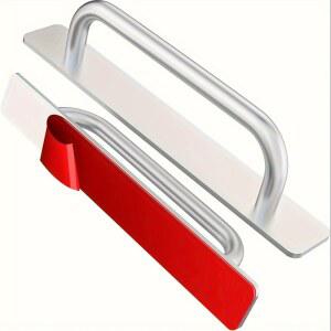 창문 손잡이를 드릴링하지 않고 문과 창문에 쉽게 설치 있는 두 알루미늄 자체 접착 손잡이 서랍