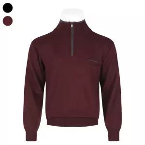 남자 겨울 국내제작 울 반집업 니트 티셔츠 NA-L-KN-Q004-자주