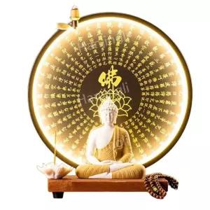 불교 종교 불상 조명 무드등 석가모니 향 장식 제사 불교굿즈 부처님 세트