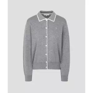 매장정품 빈폴 BEANPOLE LADIES 코튼 플레인 칼라 배색 카디건 그레이 (BF625AC113) BF625AC113 660361